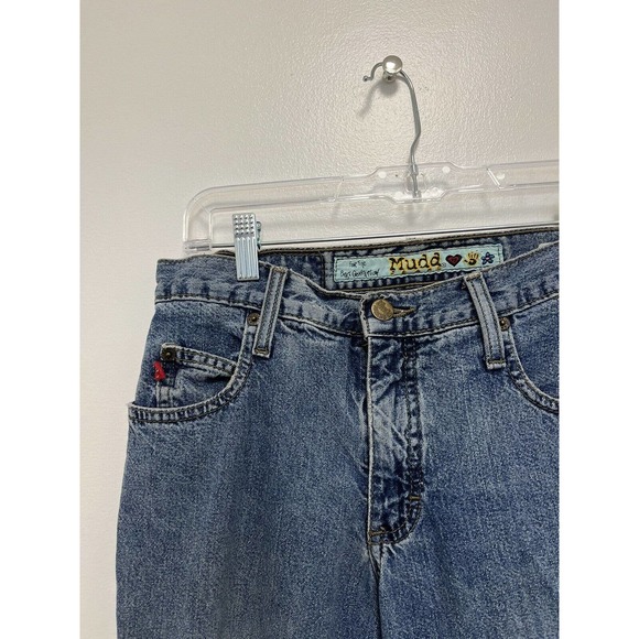 Vintage Mudd Low Rise Boot Cut Flare Blue Denim Jeans Y2K Size 3 - Picture 2 of 5
